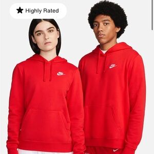 RED NIKE HOODIE SIZE MEDIUM (8-10)